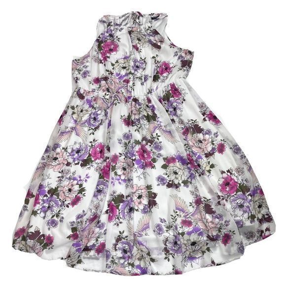 Torrid‎ Pink Purple Floral Chiffon Halter Neck Cutouts Sleeveless Mini Dress 1X - Picture 5 of 13